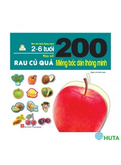 200 miếng bóc dán thông minh - Nhận biết rau củ quả (2-6 tuổi)